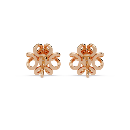 Ribbon Swirl Diamond Earrings
