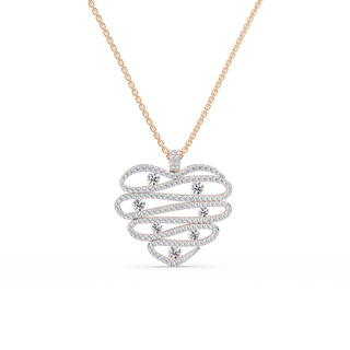 Cascade Heart Pave Chain Pendant