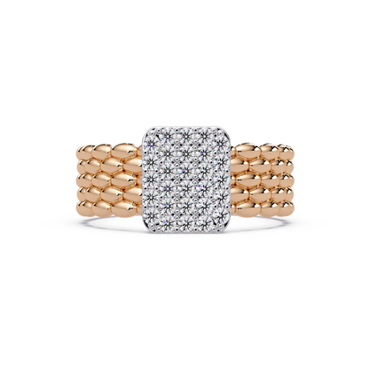 Beaded Square Pave Band