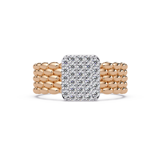 Beaded Square Pave Band
