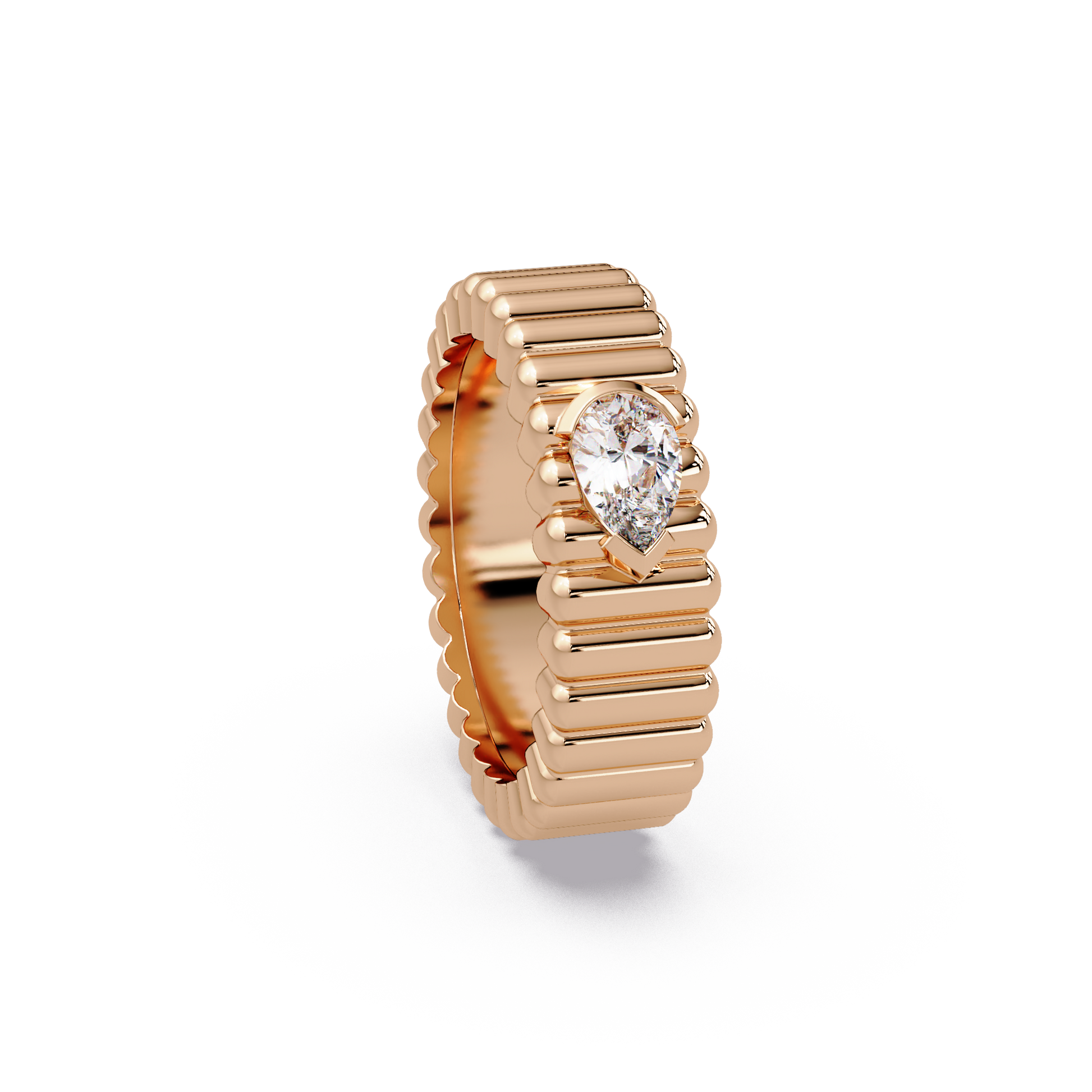 Fluted Pear Diamond Band - Origine Diamonds lab-grown diamond jewellery