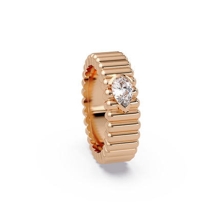 Fluted Pear Diamond Band - Origine Diamonds lab-grown diamond jewellery