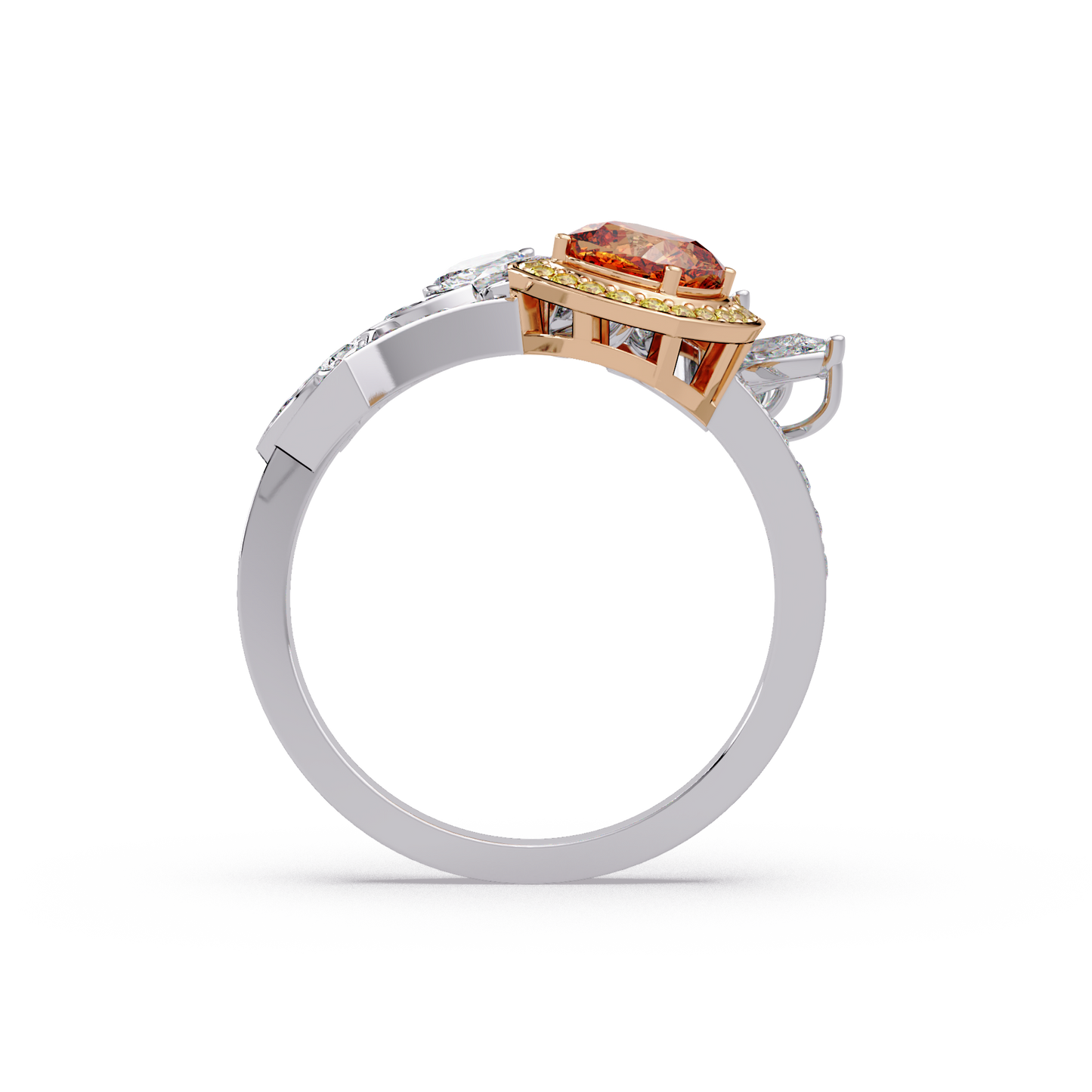 Amber Halo Vine Ring