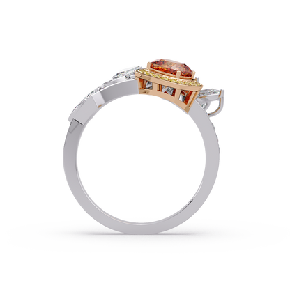 Amber Halo Vine Ring