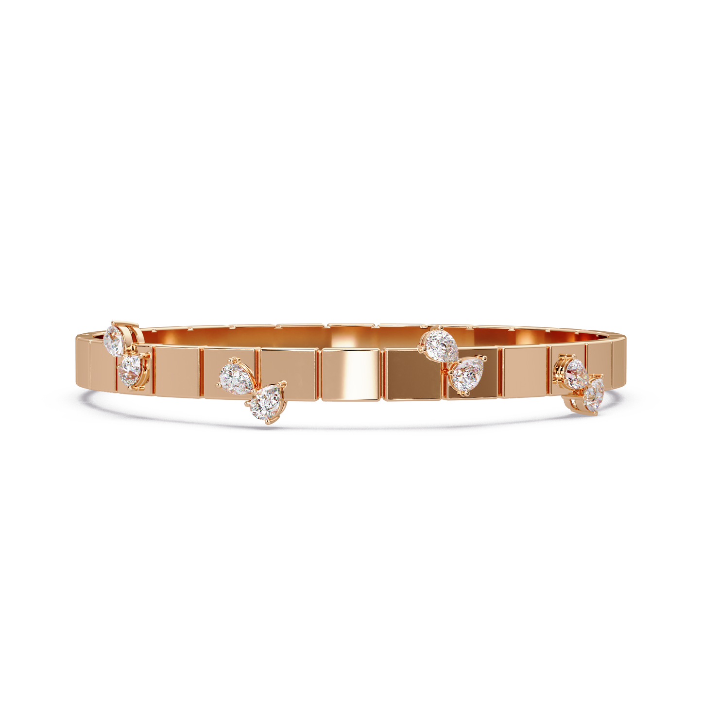Ribbed Diamond Station Bangle - Origine Diamonds lab-grown diamond jewellery