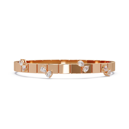Ribbed Diamond Station Bangle - Origine Diamonds lab-grown diamond jewellery