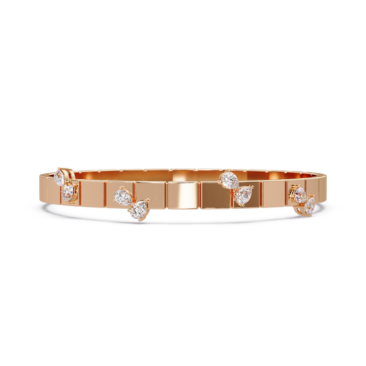 Ribbed Diamond Station Bangle - Origine Diamonds lab-grown diamond jewellery