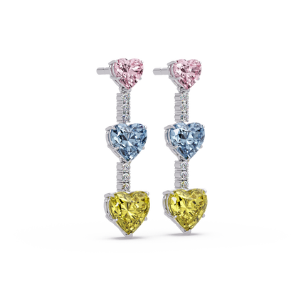 Triple Heart Cascade Earrings