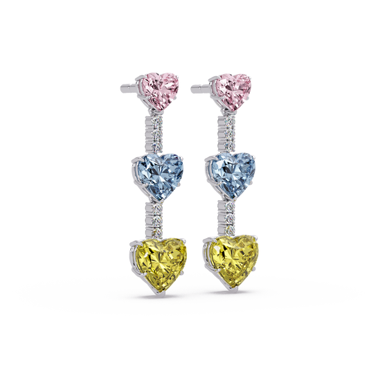Triple Heart Cascade Earrings