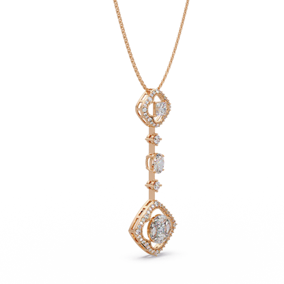 Quatrefoil Cushion Cascade Chain Pendant