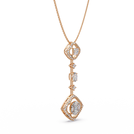 Quatrefoil Cushion Cascade Chain Pendant