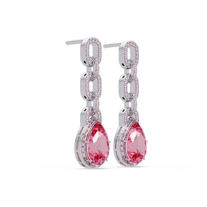 Pave Link Pear Earrings