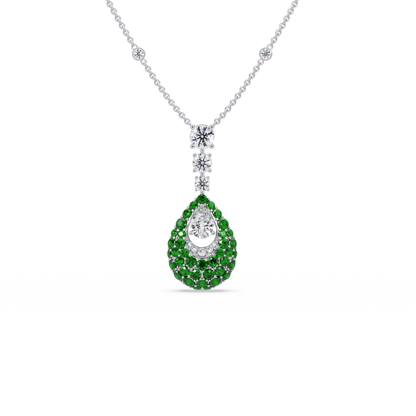 Dewdrop Pavé diamond Chain Pendant