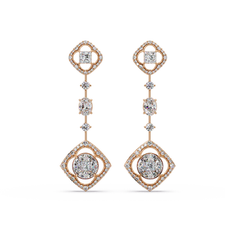 Quatrefoil Cushion Cascade Earrings