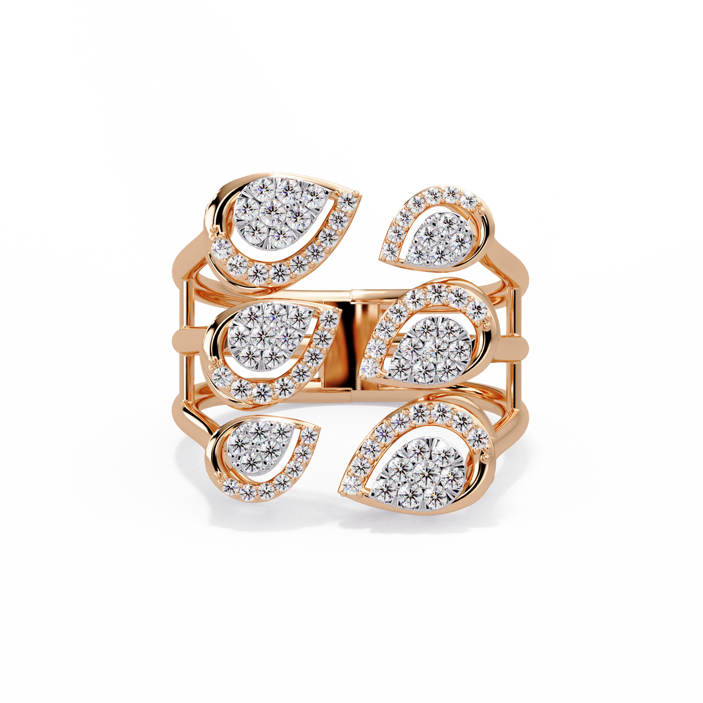 Scattered Petal Pave Ring - Origine Diamonds lab-grown diamond jewellery