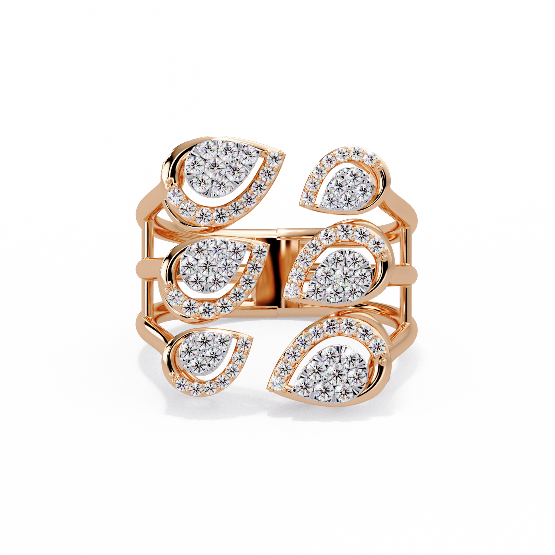 Scattered Petal Pave Ring - Origine Diamonds lab-grown diamond jewellery