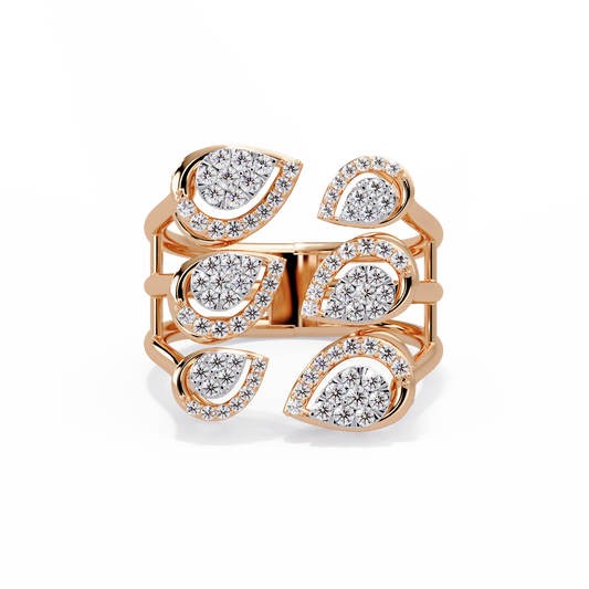 Scattered Petal Pave Ring - Origine Diamonds lab-grown diamond jewellery