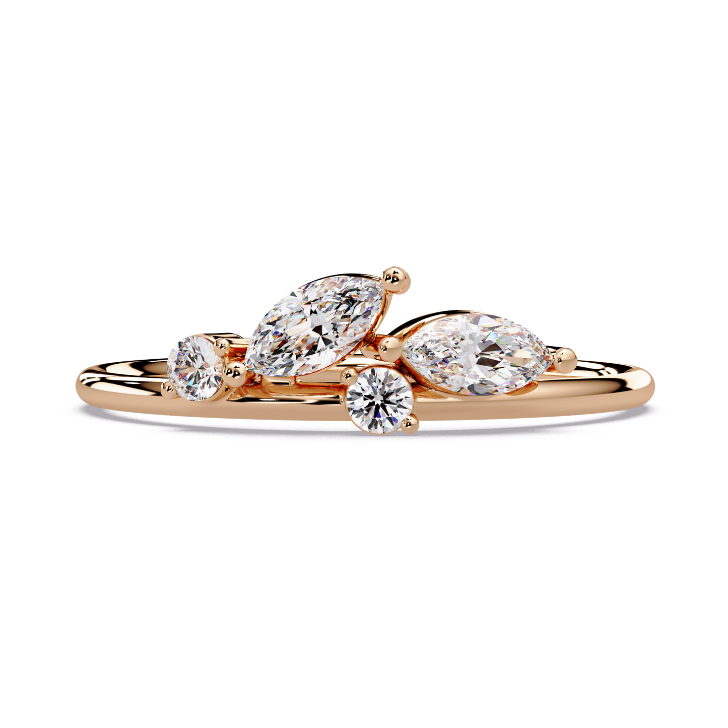 Marquise Spray Diamond Ring