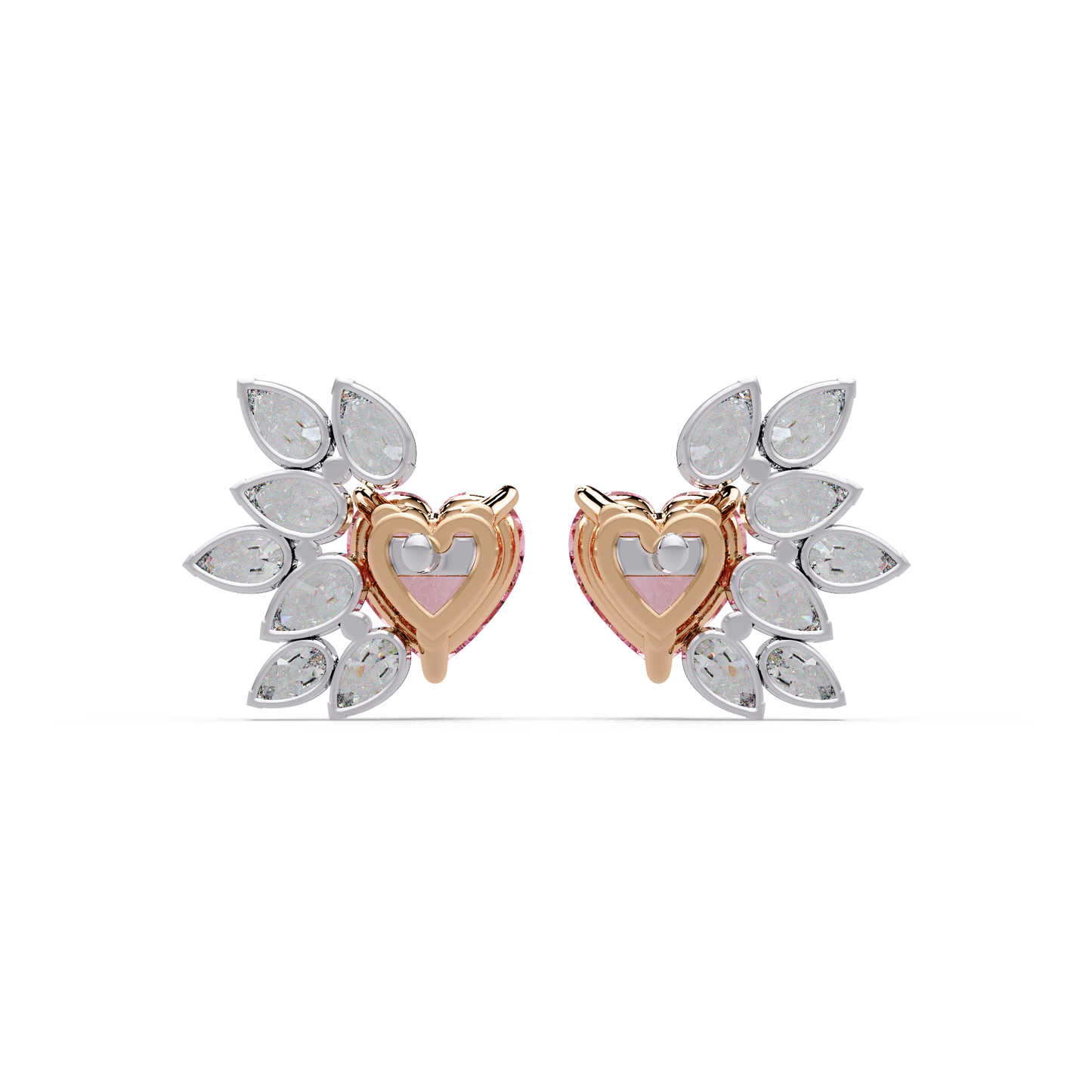 Blossoming Heart Diamond Earrings