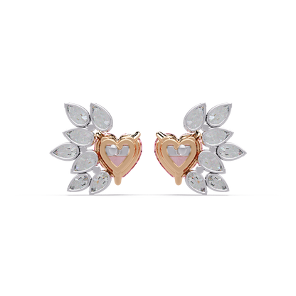 Blossoming Heart Diamond Earrings