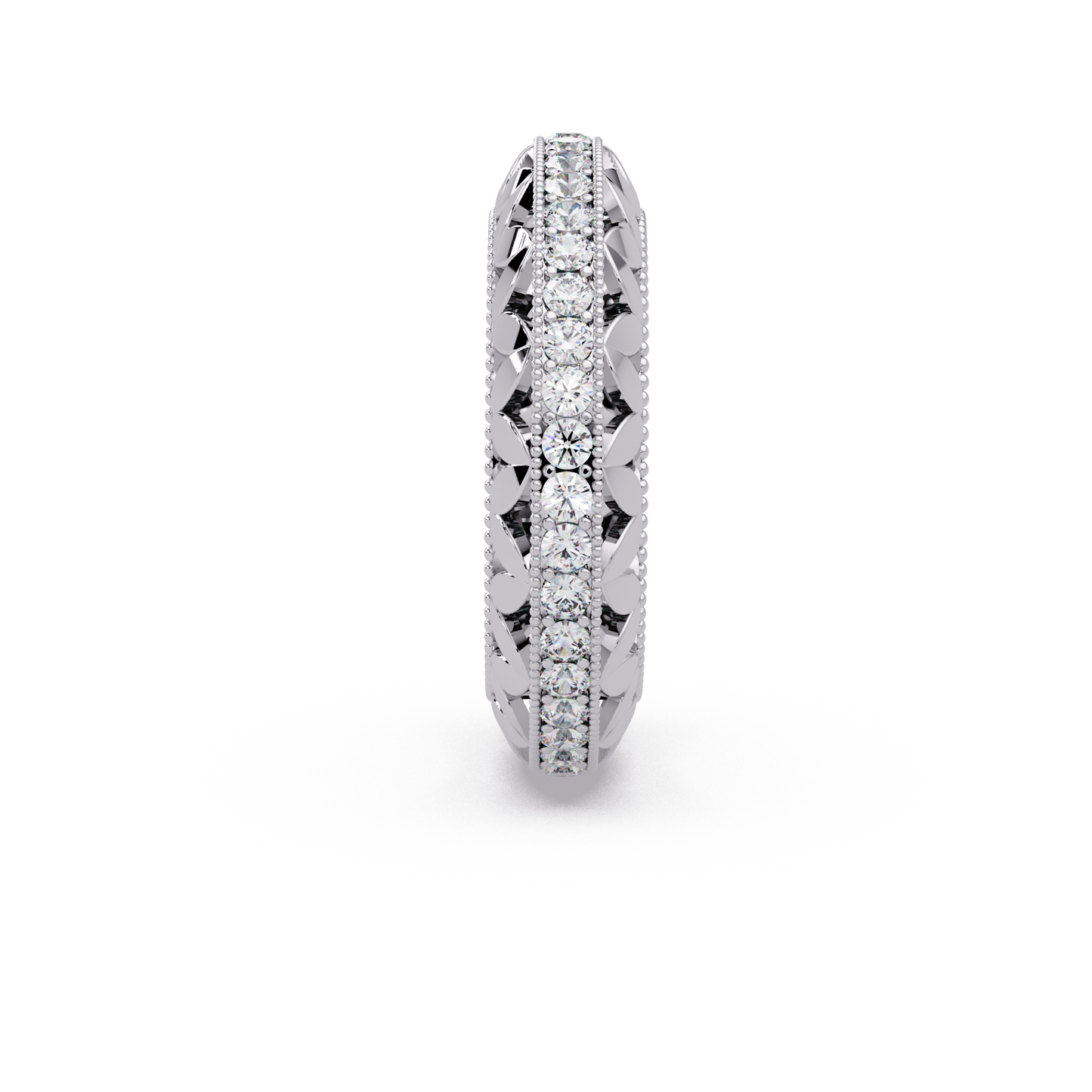 Milgrain Leaf Eternity Band
