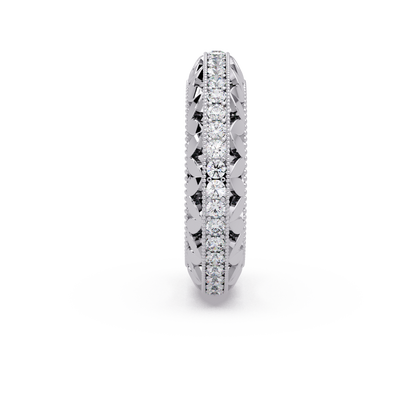 Milgrain Leaf Eternity Band