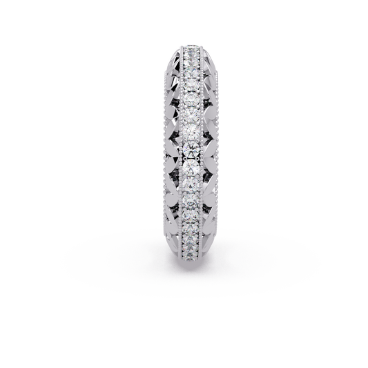 Milgrain Leaf Eternity Band