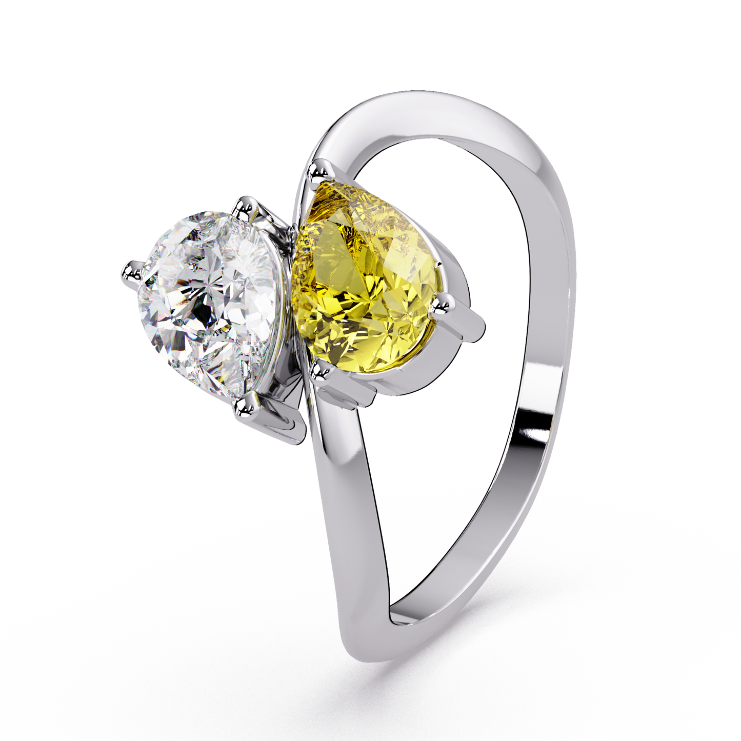 Yellow Diamond Duet Ring
