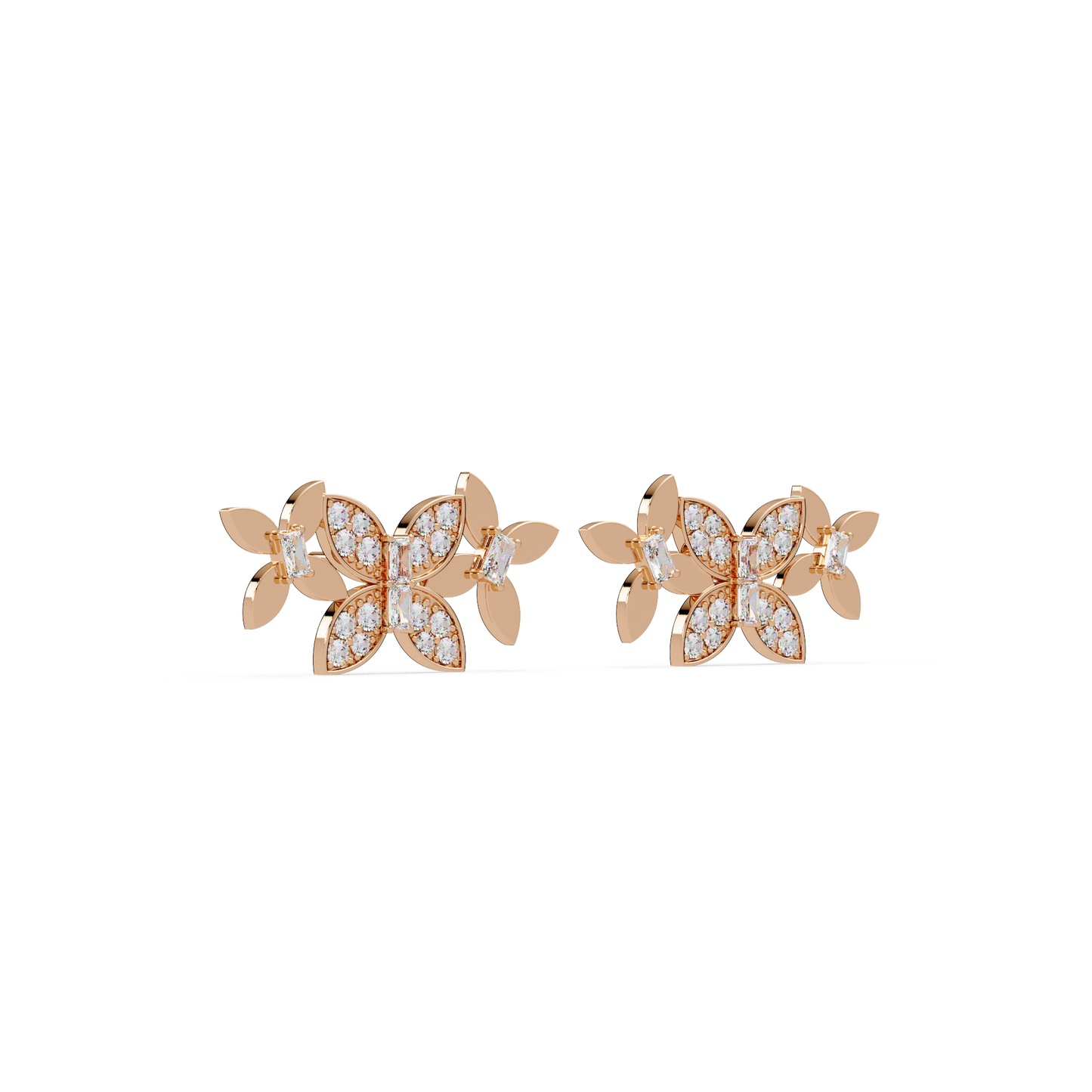 Trailing Orchid Cluster Earrings