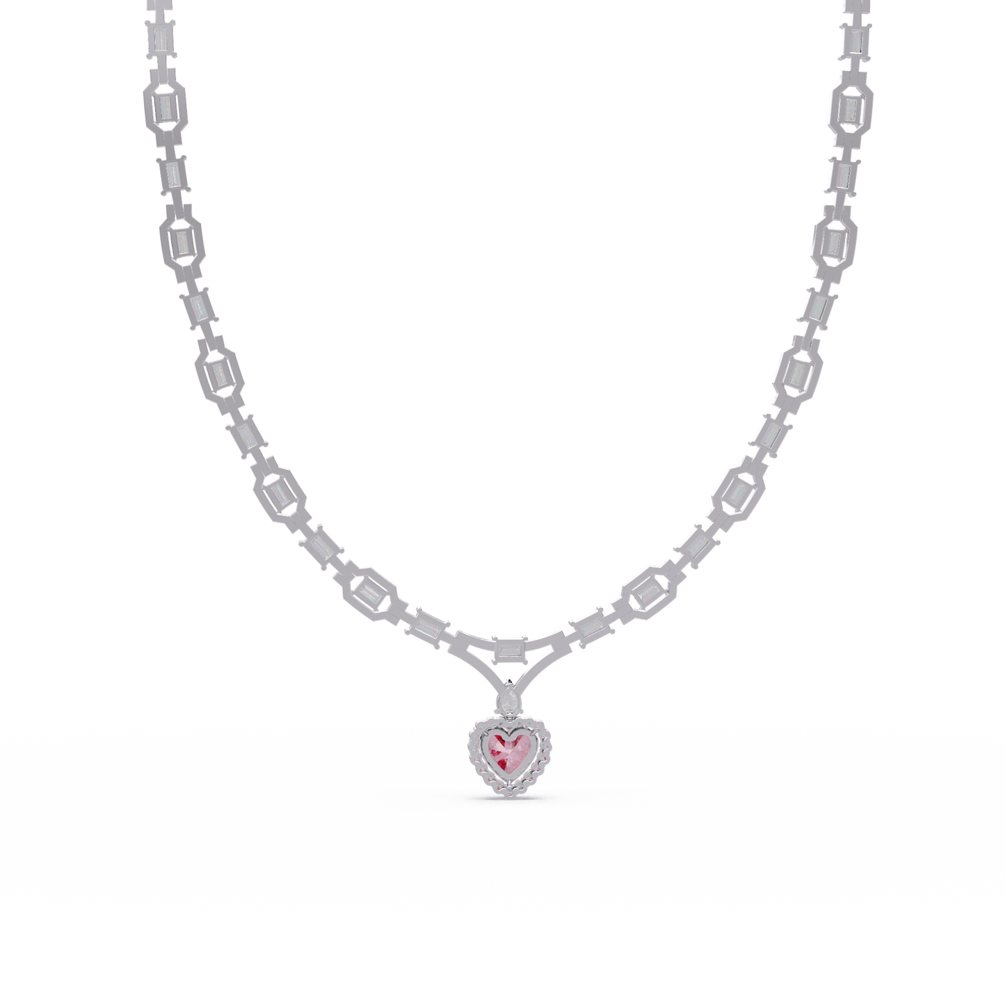 Deco Heart Diamond Necklace
