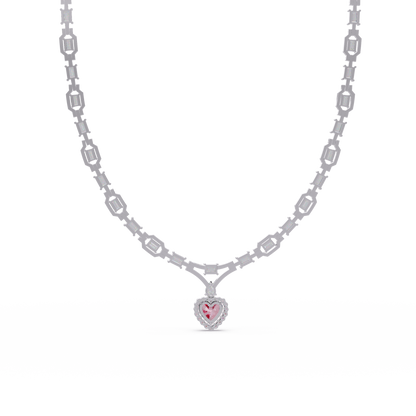 Deco Heart Diamond Necklace