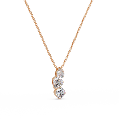 Graduated Trio Heart Chain Pendant
