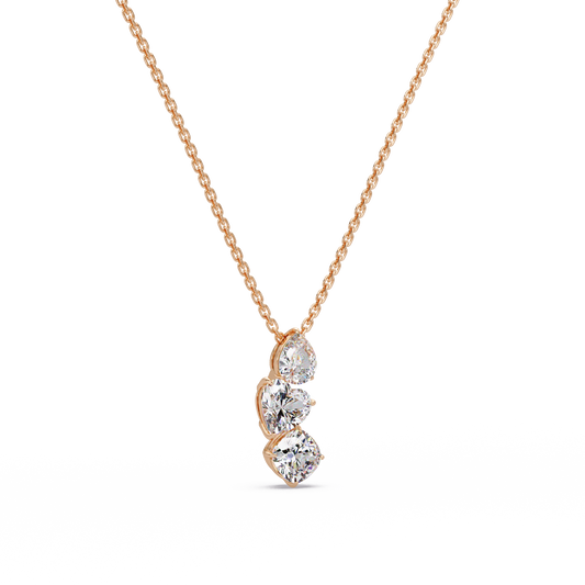 Graduated Trio Heart Chain Pendant