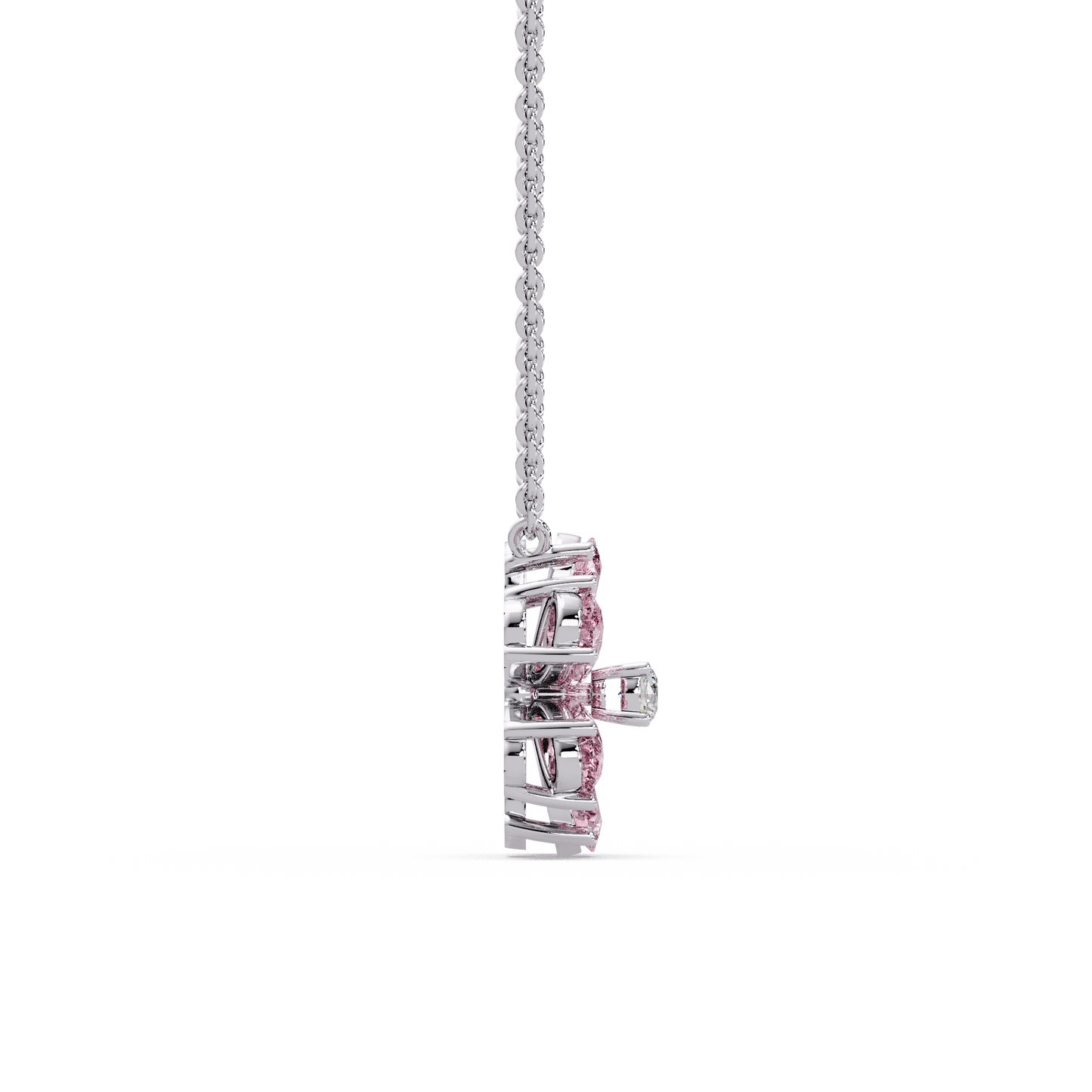 Pink Petal Flower Chain Pendant