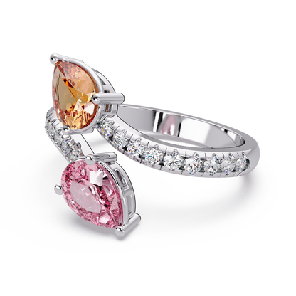 Champagne Blush Bypass Ring