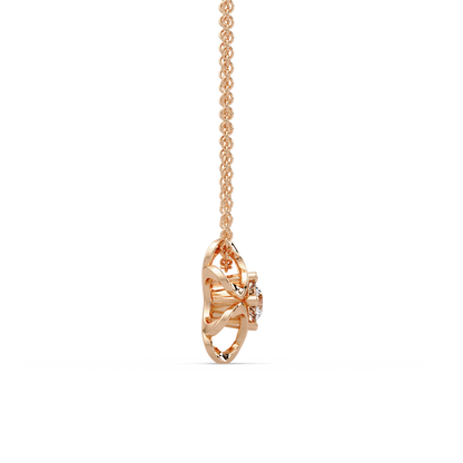 Ribbon Bloom Diamond Chain Pendant