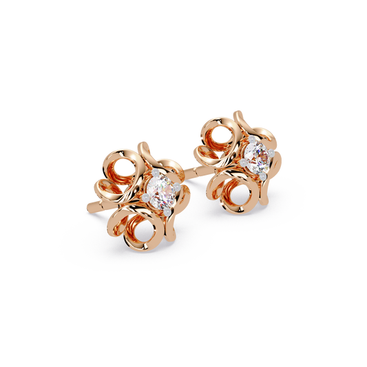 Ribbon Swirl Diamond Earrings