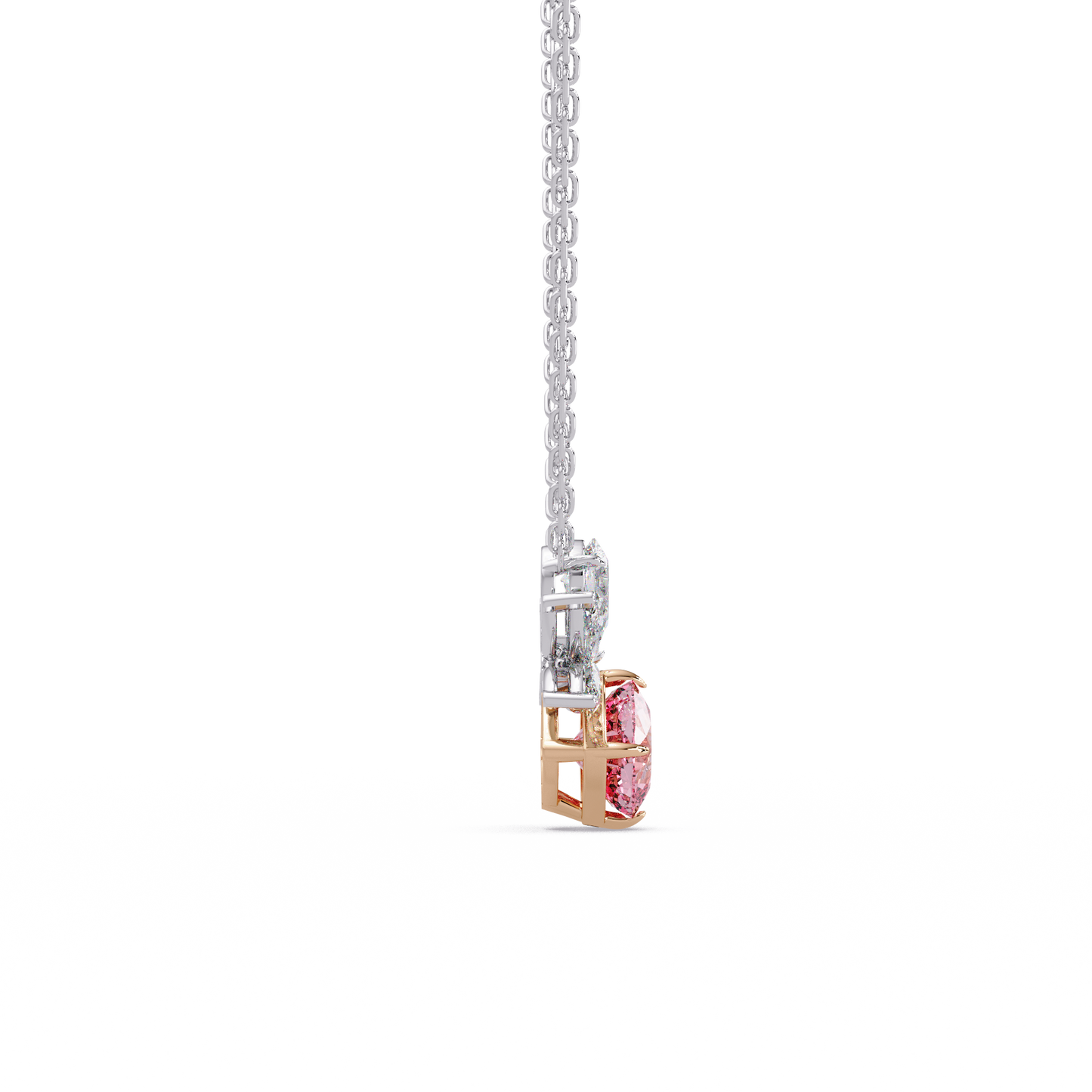 Blossoming Cushion diamond Chain Pendant