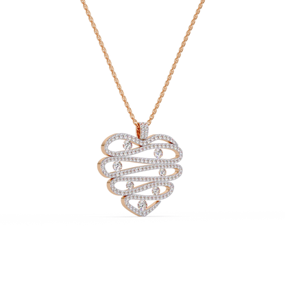 Cascade Heart Pave Chain Pendant