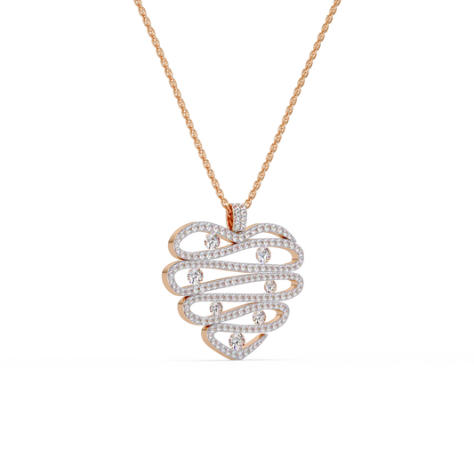 Cascade Heart Pave Chain Pendant