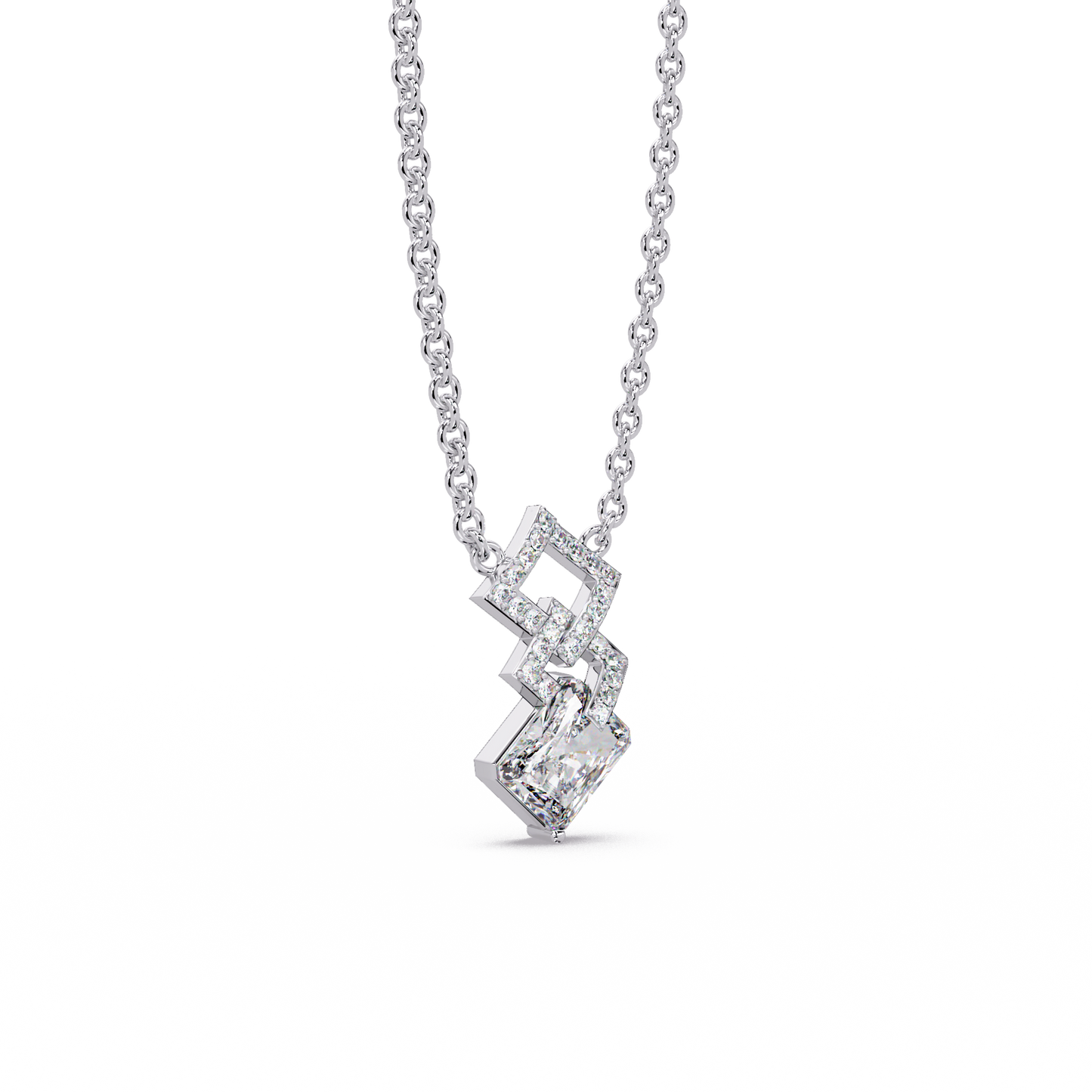 Interlaced Deco Geometry Chain Pendant