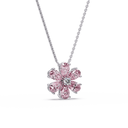 Pink Petal Flower Chain Pendant
