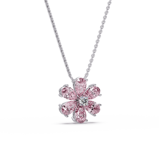 Pink Petal Flower Chain Pendant