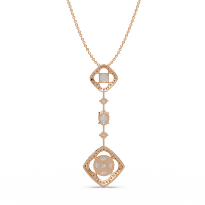 Quatrefoil Cushion Cascade Chain Pendant