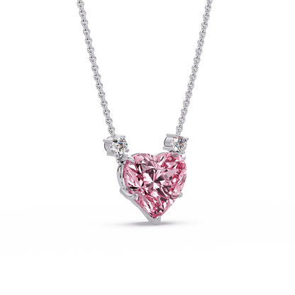Pink Heart Halo Chain Pendant
