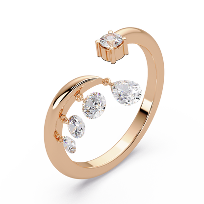 Hanging Diamond Drop Ring