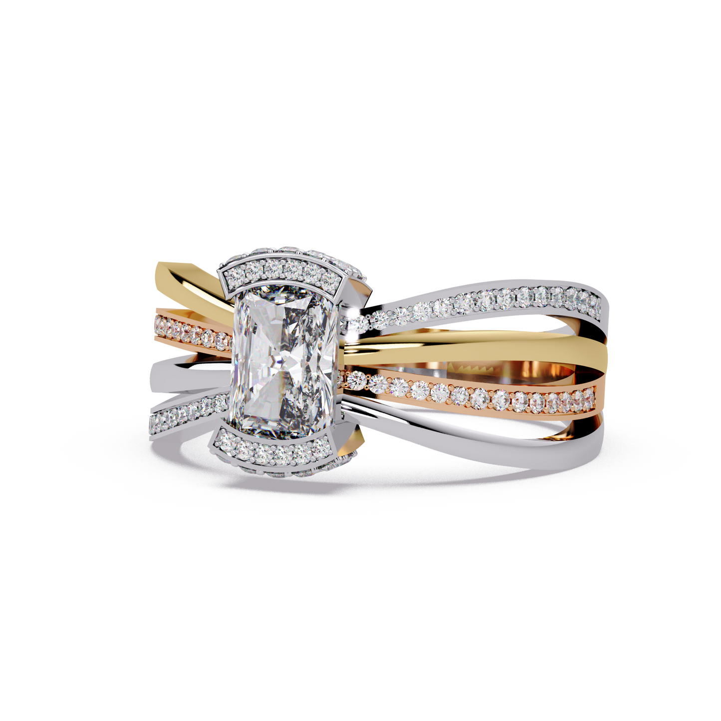 Radiant Tri Row Ring