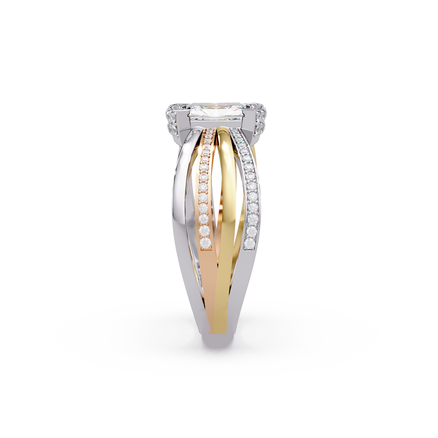 Radiant Tri Row Ring