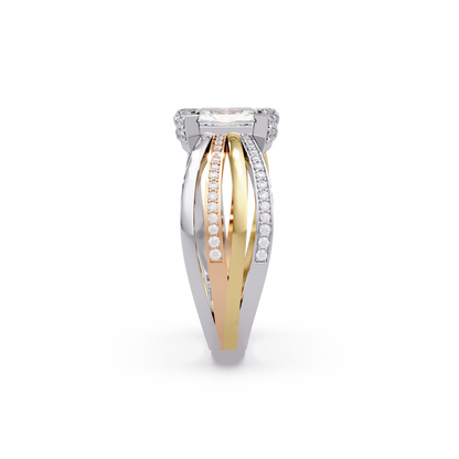 Radiant Tri Row Ring