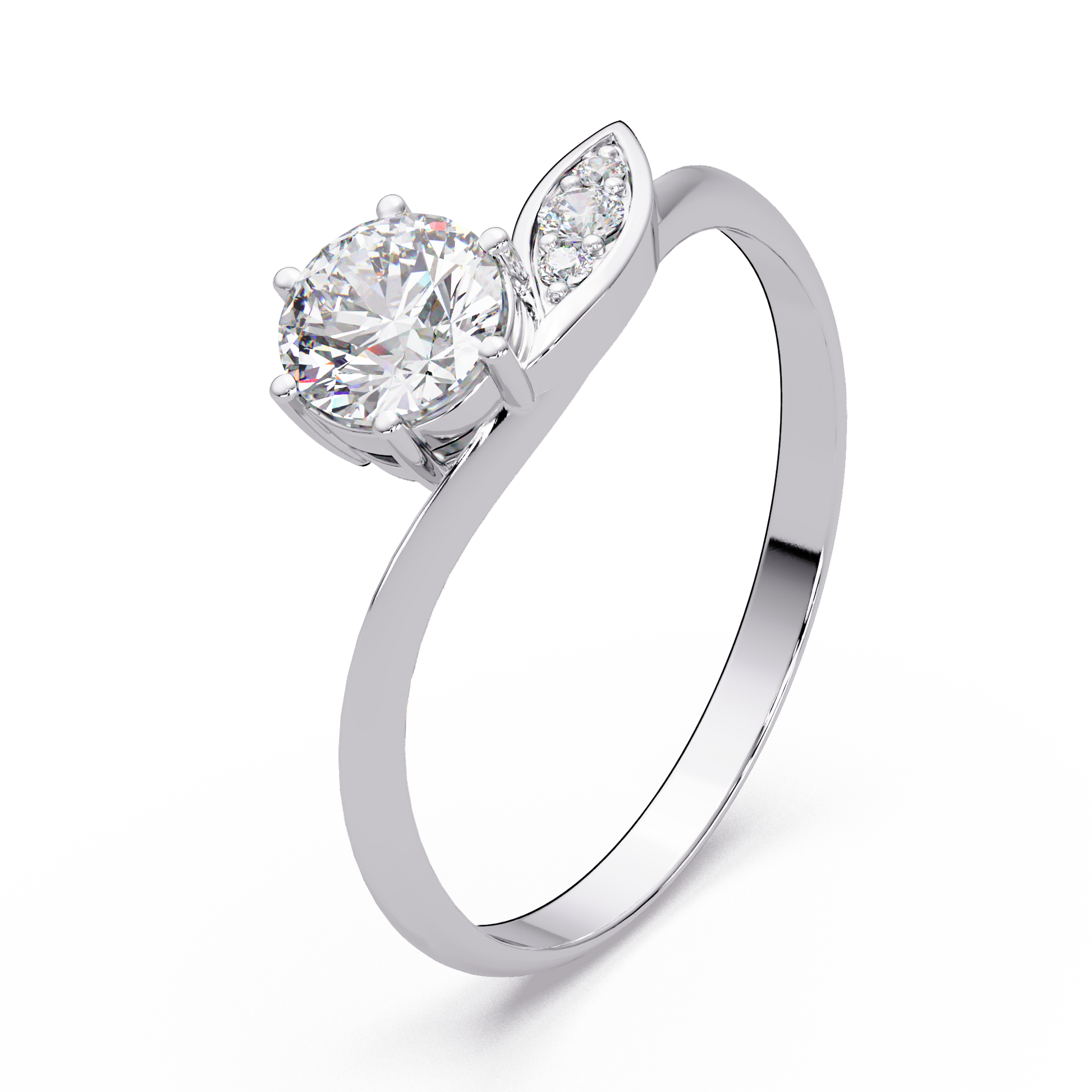 Solitaire Petal Accent Ring - Origine Diamonds lab-grown diamond jewellery
